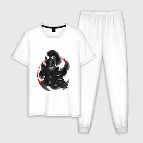 Мужская пижама хлопок с принтом Phantom Assassin dota 2 в Санкт-Петербурге, 100% хлопок | брюки и футболка прямого кроя, без карманов, на брюках мягкая резинка на поясе и по низу штанин
 | 
