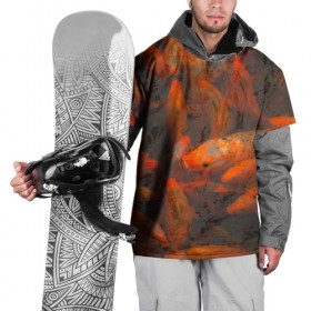 Накидка на куртку 3D с принтом Золотой карп в Санкт-Петербурге, 100% полиэстер |  | Тематика изображения на принте: 