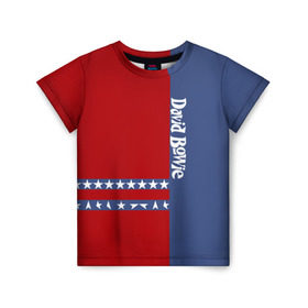 Детская футболка 3D с принтом David Bowie в Санкт-Петербурге, 100% гипоаллергенный полиэфир | прямой крой, круглый вырез горловины, длина до линии бедер, чуть спущенное плечо, ткань немного тянется | Тематика изображения на принте: bowie | david | боуи | девид | дэвид