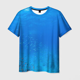 Мужская футболка 3D с принтом Море в Санкт-Петербурге, 100% полиэфир | прямой крой, круглый вырез горловины, длина до линии бедер | fish | fishes | pisces | море | морские обитатели | морской | океан | рыбы
