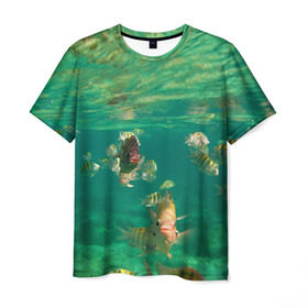 Мужская футболка 3D с принтом abyssal fishes в Санкт-Петербурге, 100% полиэфир | прямой крой, круглый вырез горловины, длина до линии бедер | fish | fishes | pisces | море | морские обитатели | морской | океан | рыбы