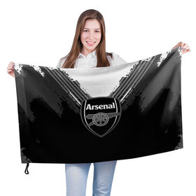 Флаг 3D с принтом Arsenal abstract original в Санкт-Петербурге, 100% полиэстер | плотность ткани — 95 г/м2, размер — 67 х 109 см. Принт наносится с одной стороны | football | soccer | арсенал