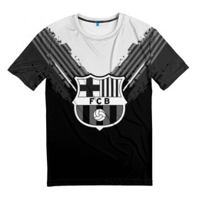 Мужская футболка 3D с принтом Barcelona abstract original в Санкт-Петербурге, 100% полиэфир | прямой крой, круглый вырез горловины, длина до линии бедер | football | soccer | барселона