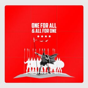Магнитный плакат 3Х3 с принтом One for all & all for one! в Санкт-Петербурге, Полимерный материал с магнитным слоем | 9 деталей размером 9*9 см | Тематика изображения на принте: fcsm | football | sp | мясные | футбольный клуб