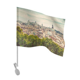 Флаг для автомобиля с принтом Рим в Санкт-Петербурге, 100% полиэстер | Размер: 30*21 см | italy | rome | архитектура | европа | история | италия | отдых | отпуск | приключение | путешествие | рим | экскурсия