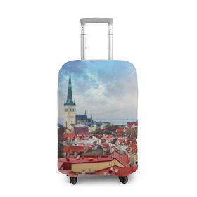 Чехол для чемодана 3D с принтом Таллин (Эстония) в Санкт-Петербурге, 86% полиэфир, 14% спандекс | двустороннее нанесение принта, прорези для ручек и колес | estonia | tallin | город | европа | путешествие | таллин | туризм | эстония
