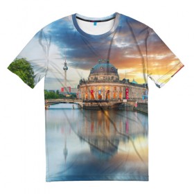 Мужская футболка 3D с принтом Берлин (Германия) в Санкт-Петербурге, 100% полиэфир | прямой крой, круглый вырез горловины, длина до линии бедер | germany | берлин | германия | путешествие