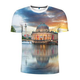 Мужская футболка 3D спортивная с принтом Берлин (Германия) в Санкт-Петербурге, 100% полиэстер с улучшенными характеристиками | приталенный силуэт, круглая горловина, широкие плечи, сужается к линии бедра | Тематика изображения на принте: germany | берлин | германия | путешествие