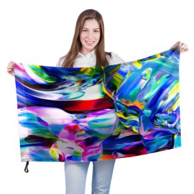 Флаг 3D с принтом Фантастическая палитра в Санкт-Петербурге, 100% полиэстер | плотность ткани — 95 г/м2, размер — 67 х 109 см. Принт наносится с одной стороны | абстракция | живопись | искусство | краски | текстура | узор