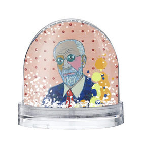 Снежный шар с принтом Зигмунд Фрейд в Санкт-Петербурге, Пластик | Изображение внутри шара печатается на глянцевой фотобумаге с двух сторон | Тематика изображения на принте: 
