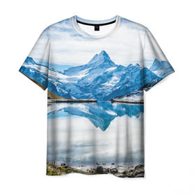 Мужская футболка 3D с принтом Альпы в Санкт-Петербурге, 100% полиэфир | прямой крой, круглый вырез горловины, длина до линии бедер | австрия | альпийские горы | альпийский хребет | альпы | германия | горное озеро | горные лыжи | европа | италия | лихтенштейн | пейзаж | природа | словения | сноуборд | франция | швейцария