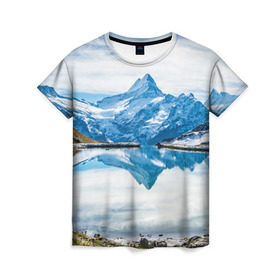 Женская футболка 3D с принтом Альпы в Санкт-Петербурге, 100% полиэфир ( синтетическое хлопкоподобное полотно) | прямой крой, круглый вырез горловины, длина до линии бедер | австрия | альпийские горы | альпийский хребет | альпы | германия | горное озеро | горные лыжи | европа | италия | лихтенштейн | пейзаж | природа | словения | сноуборд | франция | швейцария