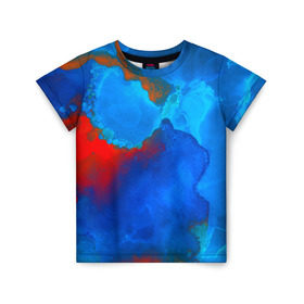 Детская футболка 3D с принтом blob color в Санкт-Петербурге, 100% гипоаллергенный полиэфир | прямой крой, круглый вырез горловины, длина до линии бедер, чуть спущенное плечо, ткань немного тянется | abstraction | color | spray | tie dye | абстракция | акварель | брызги красок | живопись | искусство | капли капли | краски | текстуры | цветные краски | яркие цвета