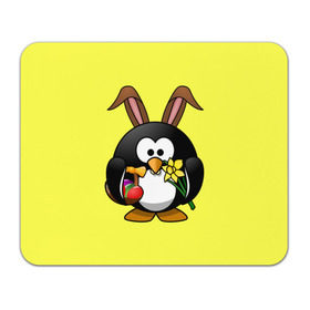 Коврик прямоугольный с принтом Пасхальный пингвин в Санкт-Петербурге, натуральный каучук | размер 230 х 185 мм; запечатка лицевой стороны | весна | кролик | пасха | пингвин | праздники | яйцо