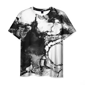 Мужская футболка 3D с принтом Gray&Black abstract в Санкт-Петербурге, 100% полиэфир | прямой крой, круглый вырез горловины, длина до линии бедер | 