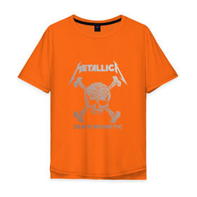 Мужская футболка хлопок Oversize с принтом Metallica, death magnetic в Санкт-Петербурге, 100% хлопок | свободный крой, круглый ворот, “спинка” длиннее передней части | metallica | джеймс хэтфилд | кирк хэмметт | ларс ульрих | металлика | роберт трухильо | рок группа