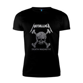 Мужская футболка премиум с принтом Metallica, death magnetic в Санкт-Петербурге, 92% хлопок, 8% лайкра | приталенный силуэт, круглый вырез ворота, длина до линии бедра, короткий рукав | Тематика изображения на принте: metallica | джеймс хэтфилд | кирк хэмметт | ларс ульрих | металлика | роберт трухильо | рок группа