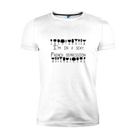 Мужская футболка премиум с принтом Sexy depression в Санкт-Петербурге, 92% хлопок, 8% лайкра | приталенный силуэт, круглый вырез ворота, длина до линии бедра, короткий рукав | винишко | вино | винчик | депрессия | женское