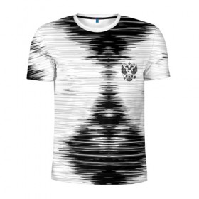 Мужская футболка 3D спортивная с принтом Russia-black collection в Санкт-Петербурге, 100% полиэстер с улучшенными характеристиками | приталенный силуэт, круглая горловина, широкие плечи, сужается к линии бедра | Тематика изображения на принте: 
