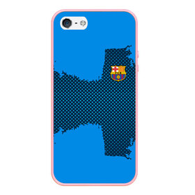 Чехол для iPhone 5/5S матовый с принтом BARCELONA SPORT BLUE в Санкт-Петербурге, Силикон | Область печати: задняя сторона чехла, без боковых панелей | football | soccer | барселона