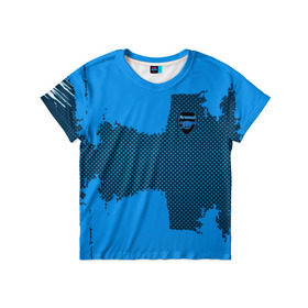 Детская футболка 3D с принтом ARSENAL SPORT BLUE в Санкт-Петербурге, 100% гипоаллергенный полиэфир | прямой крой, круглый вырез горловины, длина до линии бедер, чуть спущенное плечо, ткань немного тянется | football | soccer | арсенал