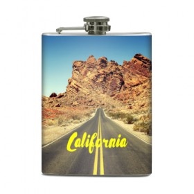 Фляга с принтом California collection в Санкт-Петербурге, металлический корпус | емкость 0,22 л, размер 125 х 94 мм. Виниловая наклейка запечатывается полностью | california | usa | америка | города | дороги | калифорния | природа | страны | сша