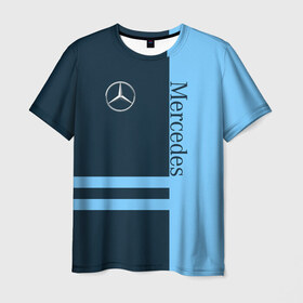 Мужская футболка 3D с принтом Mercedes в Санкт-Петербурге, 100% полиэфир | прямой крой, круглый вырез горловины, длина до линии бедер | b класс | benz | c класс | e класс | mercedes | s класс | а класс | авто | автомобиль | бенз | знак | лого | машина | мерен | мерин | мерс | мерседес | седан | символ | спорт | тачка | хэтчбек | эмблема