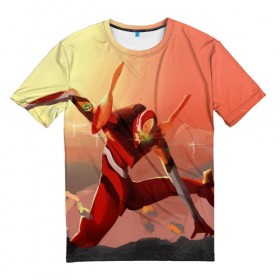 Мужская футболка 3D с принтом Evangelion в Санкт-Петербурге, 100% полиэфир | прямой крой, круглый вырез горловины, длина до линии бедер | anime | evangelion | neon genesis | rei ayanami | евангелион