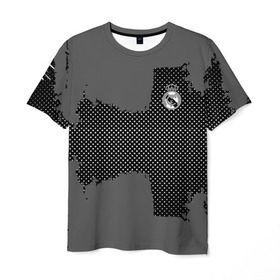 Мужская футболка 3D с принтом REAL MADRID SPORT GRAY в Санкт-Петербурге, 100% полиэфир | прямой крой, круглый вырез горловины, длина до линии бедер | football | soccer | реал мадрид