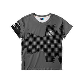 Детская футболка 3D с принтом REAL MADRID SPORT GRAY в Санкт-Петербурге, 100% гипоаллергенный полиэфир | прямой крой, круглый вырез горловины, длина до линии бедер, чуть спущенное плечо, ткань немного тянется | football | soccer | реал мадрид