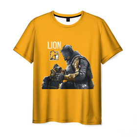 Мужская футболка 3D с принтом LION в Санкт-Петербурге, 100% полиэфир | прямой крой, круглый вырез горловины, длина до линии бедер | chimera | lion | outbreak | rainbow six | осада