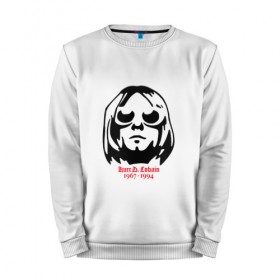 Мужской свитшот хлопок с принтом Kurt D. Cobain в Санкт-Петербурге, 100% хлопок |  | 