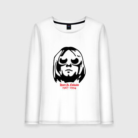 Женский лонгслив хлопок с принтом Kurt D. Cobain в Санкт-Петербурге, 100% хлопок |  | 