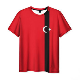 Мужская футболка 3D с принтом Турция лента в Санкт-Петербурге, 100% полиэфир | прямой крой, круглый вырез горловины, длина до линии бедер | Тематика изображения на принте: tr | tur | анкара | герб | государство | знак | надпись | патриот | полосы | республика | символ | стамбул | страна | турецкая | турецкий | турки | турок | турция | турчанка | флаг | флага | цвета