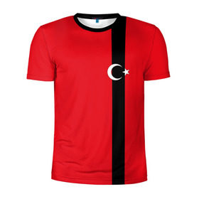Мужская футболка 3D спортивная с принтом Турция лента в Санкт-Петербурге, 100% полиэстер с улучшенными характеристиками | приталенный силуэт, круглая горловина, широкие плечи, сужается к линии бедра | tr | tur | анкара | герб | государство | знак | надпись | патриот | полосы | республика | символ | стамбул | страна | турецкая | турецкий | турки | турок | турция | турчанка | флаг | флага | цвета