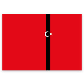 Поздравительная открытка с принтом Турция лента в Санкт-Петербурге, 100% бумага | плотность бумаги 280 г/м2, матовая, на обратной стороне линовка и место для марки
 | tr | tur | анкара | герб | государство | знак | надпись | патриот | полосы | республика | символ | стамбул | страна | турецкая | турецкий | турки | турок | турция | турчанка | флаг | флага | цвета