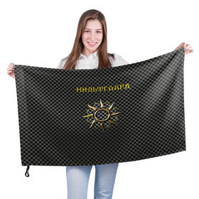 Флаг 3D с принтом Гвинт: нильфгаард в Санкт-Петербурге, 100% полиэстер | плотность ткани — 95 г/м2, размер — 67 х 109 см. Принт наносится с одной стороны | ведьмак | гвинт | нильфгаард | черное солнце | эмгыр