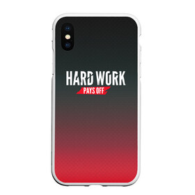Чехол для iPhone XS Max матовый с принтом Hard work pays off 3D RedB в Санкт-Петербурге, Силикон | Область печати: задняя сторона чехла, без боковых панелей | carbon | мотивация | спорт | цели