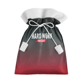 Подарочный 3D мешок с принтом Hard work pays off. 3D. RedB в Санкт-Петербурге, 100% полиэстер | Размер: 29*39 см | carbon | мотивация | спорт | цели