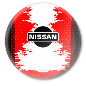 Значок с принтом Nissan в Санкт-Петербурге,  металл | круглая форма, металлическая застежка в виде булавки | motor | nissan | авто | лого | машина | ниссан | тачка