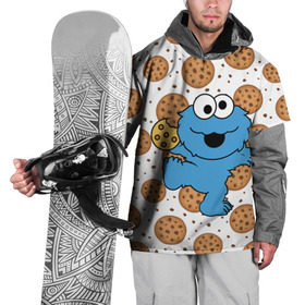 Накидка на куртку 3D с принтом Cookie monster в Санкт-Петербурге, 100% полиэстер |  | cookie | cookiemonster | delicious | eat | monster | yummy | еда | куки | кукимонстр | монстр | печенье | сладости | улица | улицасезам
