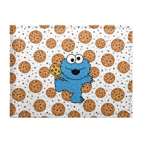 Обложка для студенческого билета с принтом Cookie monster в Санкт-Петербурге, натуральная кожа | Размер: 11*8 см; Печать на всей внешней стороне | cookie | cookiemonster | delicious | eat | monster | yummy | еда | куки | кукимонстр | монстр | печенье | сладости | улица | улицасезам