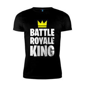 Мужская футболка премиум с принтом Battle Royale King в Санкт-Петербурге, 92% хлопок, 8% лайкра | приталенный силуэт, круглый вырез ворота, длина до линии бедра, короткий рукав | 