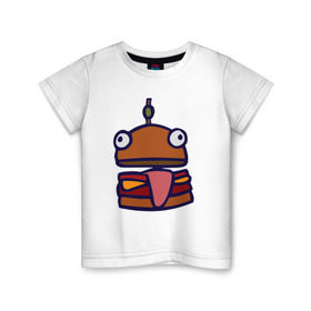 Детская футболка хлопок с принтом Derp Burger в Санкт-Петербурге, 100% хлопок | круглый вырез горловины, полуприлегающий силуэт, длина до линии бедер | fortnite | фортнайт