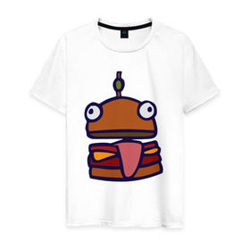 Мужская футболка хлопок с принтом Derp Burger в Санкт-Петербурге, 100% хлопок | прямой крой, круглый вырез горловины, длина до линии бедер, слегка спущенное плечо. | Тематика изображения на принте: fortnite | фортнайт