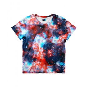 Детская футболка 3D с принтом Звёздная туманность в Санкт-Петербурге, 100% гипоаллергенный полиэфир | прямой крой, круглый вырез горловины, длина до линии бедер, чуть спущенное плечо, ткань немного тянется | abstractio | cosmos | nebula | space | star | universe | абстракция | вселенная | звезды | космос | мир | планеты