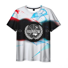 Мужская футболка 3D с принтом Rainbow Six Siege в Санкт-Петербурге, 100% полиэфир | прямой крой, круглый вырез горловины, длина до линии бедер | action | game | rainbow six siege | tom clancys | игры | радуга | том кленси | шутер
