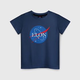 Детская футболка хлопок с принтом Elon в Санкт-Петербурге, 100% хлопок | круглый вырез горловины, полуприлегающий силуэт, длина до линии бедер | Тематика изображения на принте: elon musk | spacex | илон маск | космос | марс | спейс икс