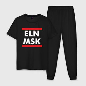 Мужская пижама хлопок с принтом Elon Musk в Санкт-Петербурге, 100% хлопок | брюки и футболка прямого кроя, без карманов, на брюках мягкая резинка на поясе и по низу штанин
 | elon musk | spacex | илон маск | космос | марс | спейс икс
