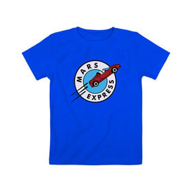 Детская футболка хлопок с принтом Mars Express в Санкт-Петербурге, 100% хлопок | круглый вырез горловины, полуприлегающий силуэт, длина до линии бедер | Тематика изображения на принте: elon musk | spacex | илон маск | космос | марс | спейс икс